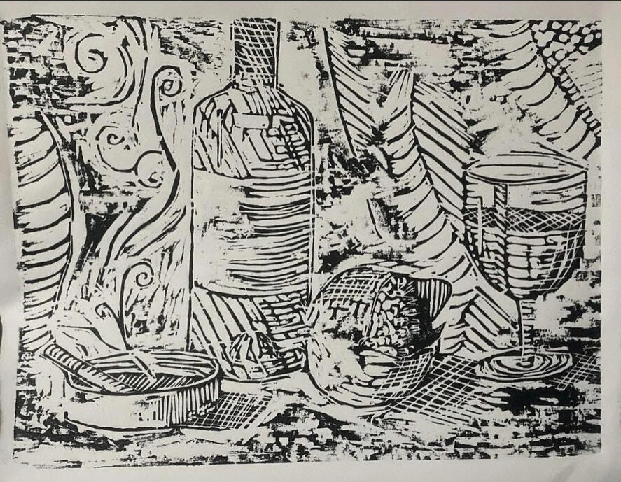 "Hedonism" Woodcut Print